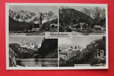 AK Gosau / 1940-1960 / Mehrbildkarte / Salzkammergut / Gosau u Gosaukamm / Pension Gosauschmied / Gablonzer Hütte / vord Gosau See / Oberösterreich